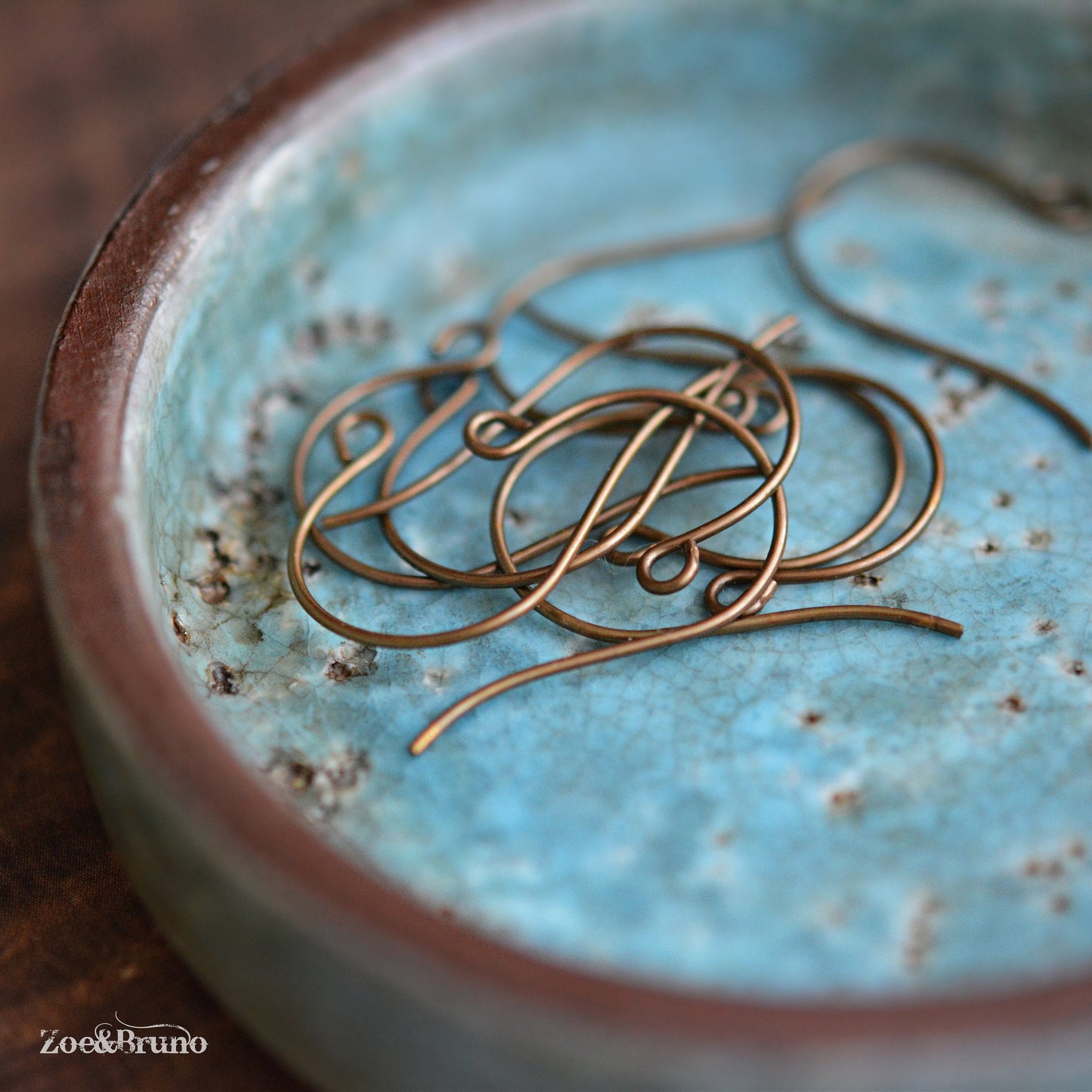4 (2 Pairs) Vintaj Brass, Natural Brass, Nickel Free, Lead Free, Round Loop Ear Wires - 27x15mm