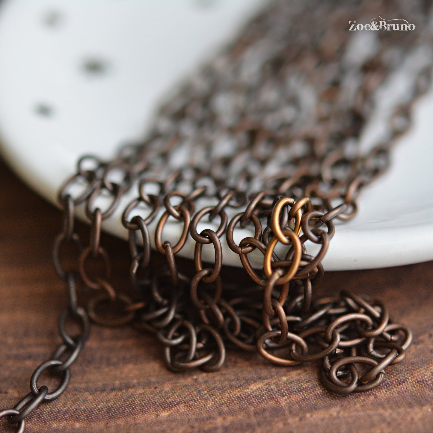 Antique Vintaj Brass, Natural Brass, Nickel Free, Lead Free, Fine Oval Chain - Choose Your Legnth