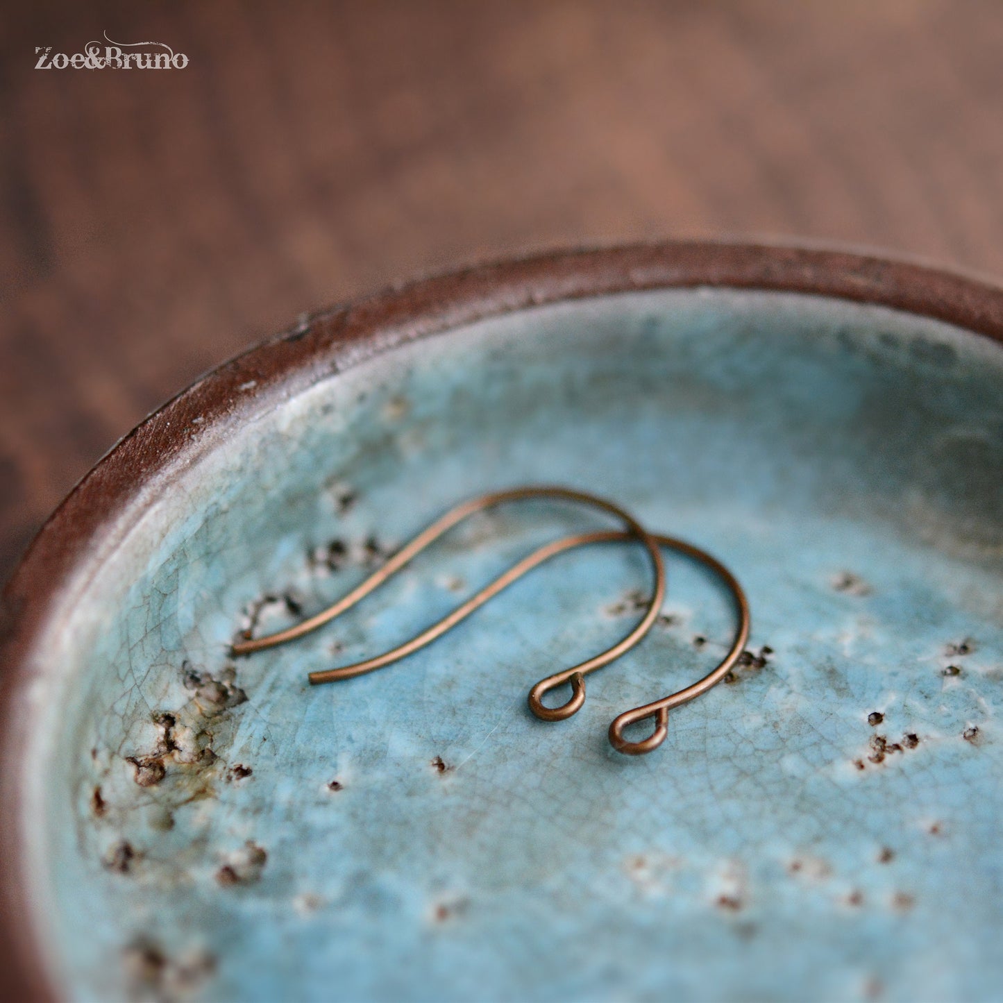 4 (2 Pairs) Vintaj Brass, Natural Brass, Nickel Free, Lead Free, Round Loop Ear Wires - 27x15mm
