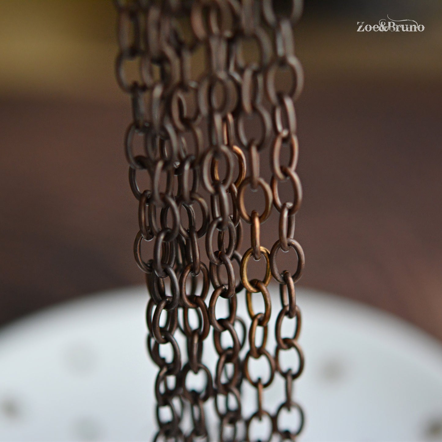 Antique Vintaj Brass, Natural Brass, Nickel Free, Lead Free, Fine Oval Chain - Choose Your Legnth