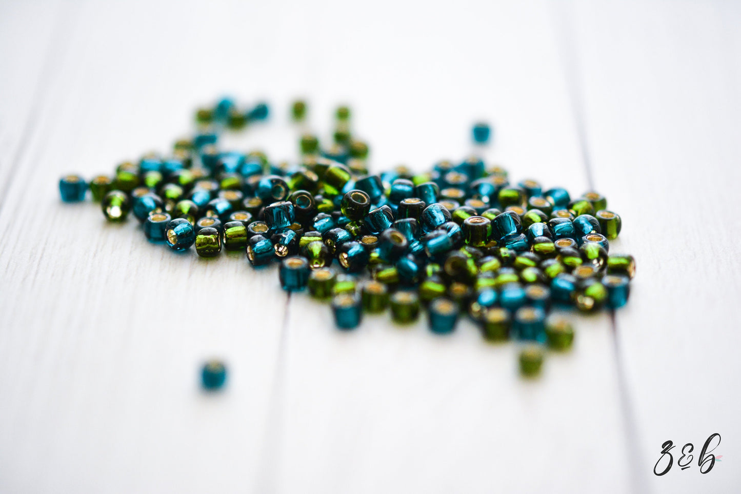 6/0 Teal, Olivine, Silver Lined, TOHO Seed Bead Mix - 15 Grams