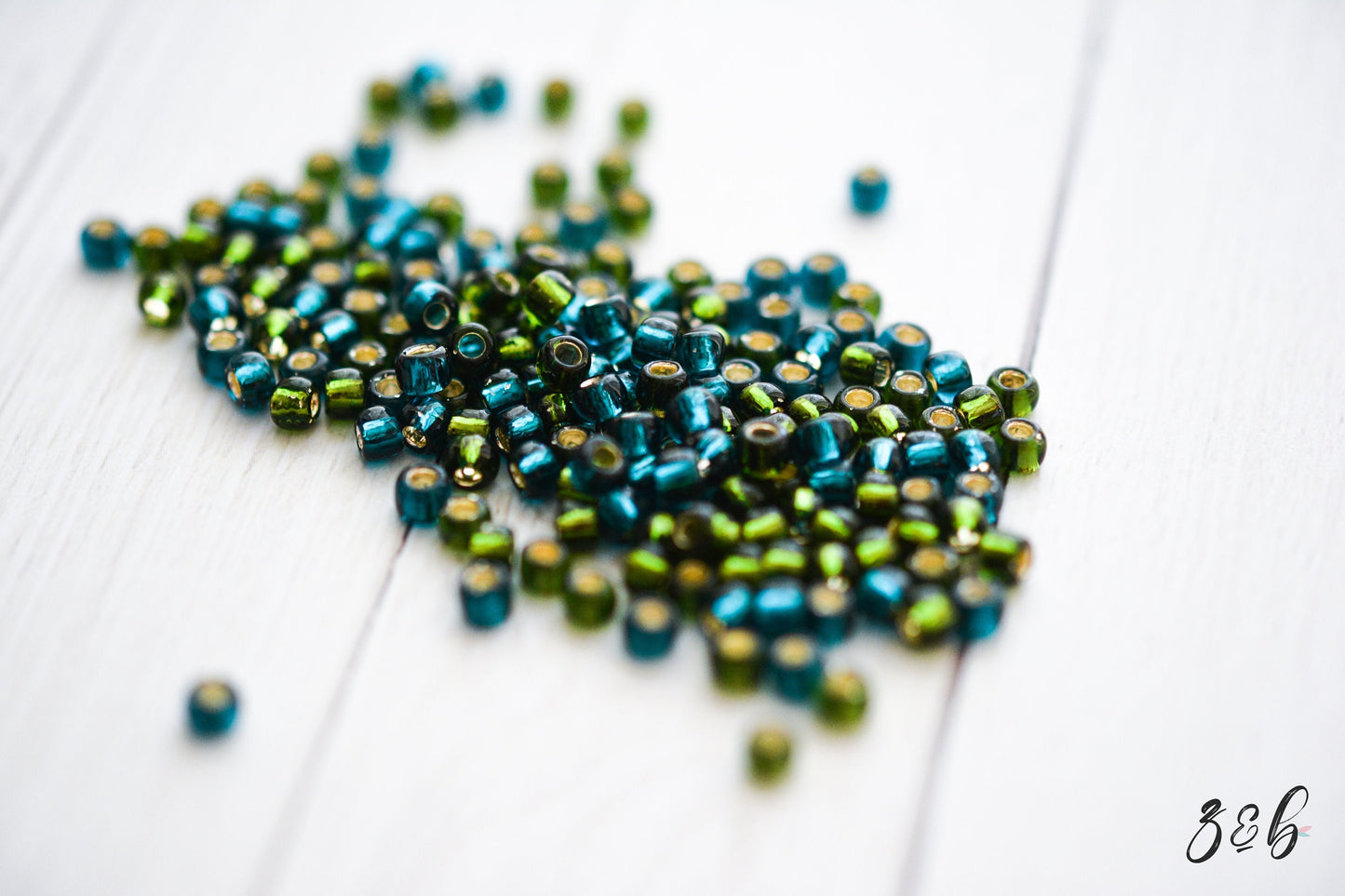 6/0 Teal, Olivine, Silver Lined, TOHO Seed Bead Mix - 15 Grams