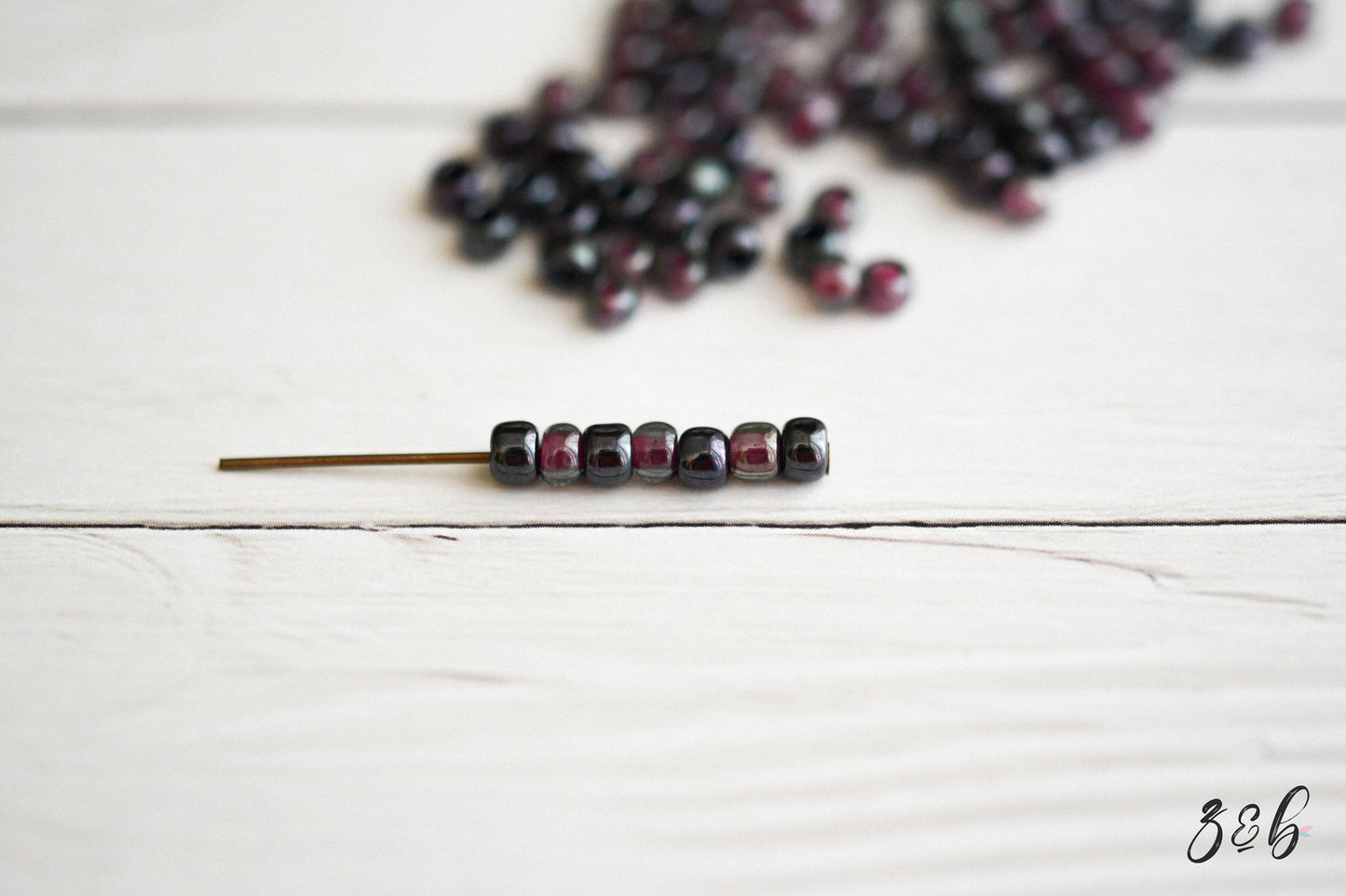 6/0 Grey, Magenta Lined, Amethyst, TOHO Seed Bead Mix - 15 Grams