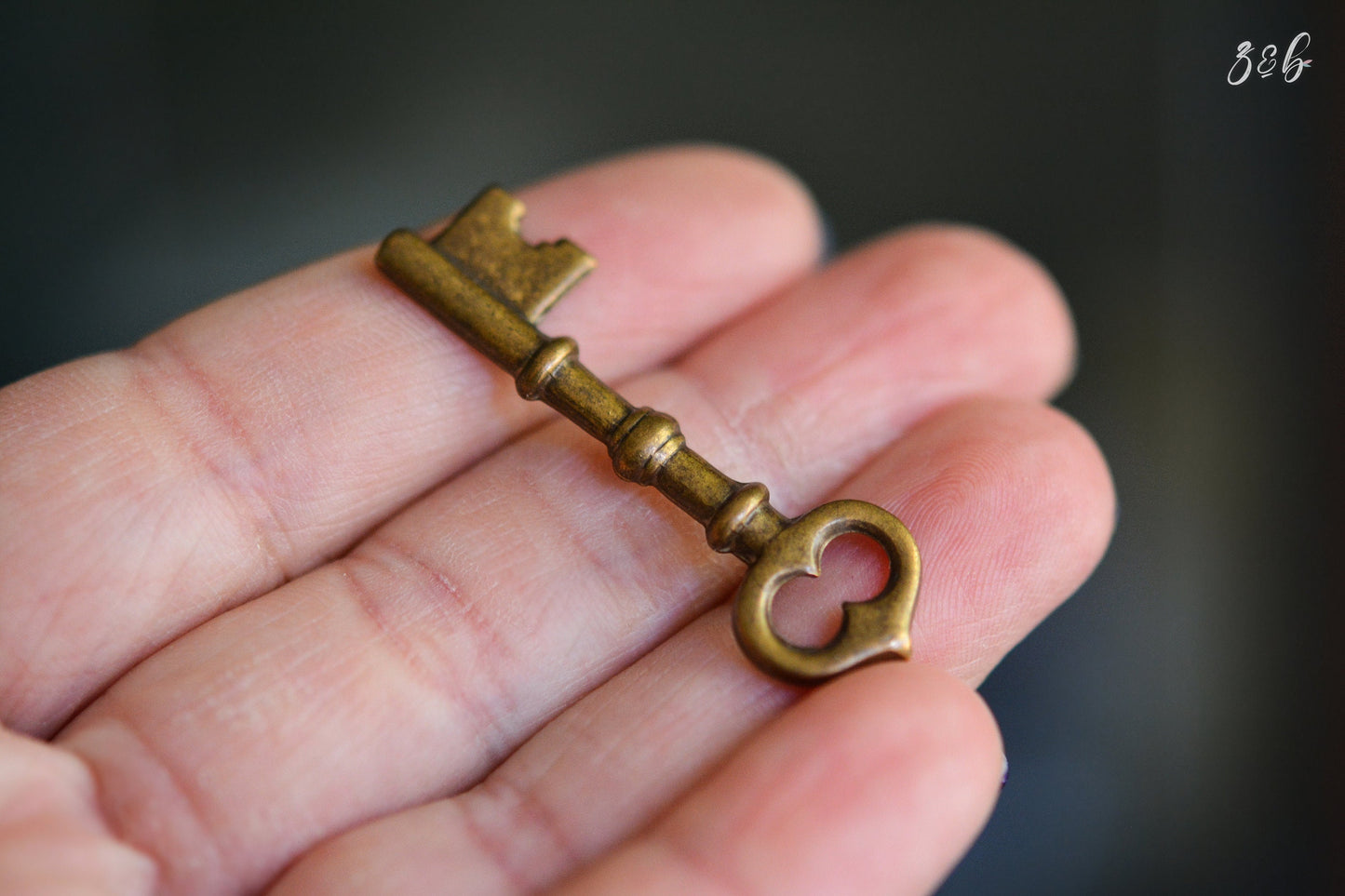 2 Vintaj Brass, Nickel Free, Lead Free, Skeleton Key, Charm or Pendants 43x13.5mm