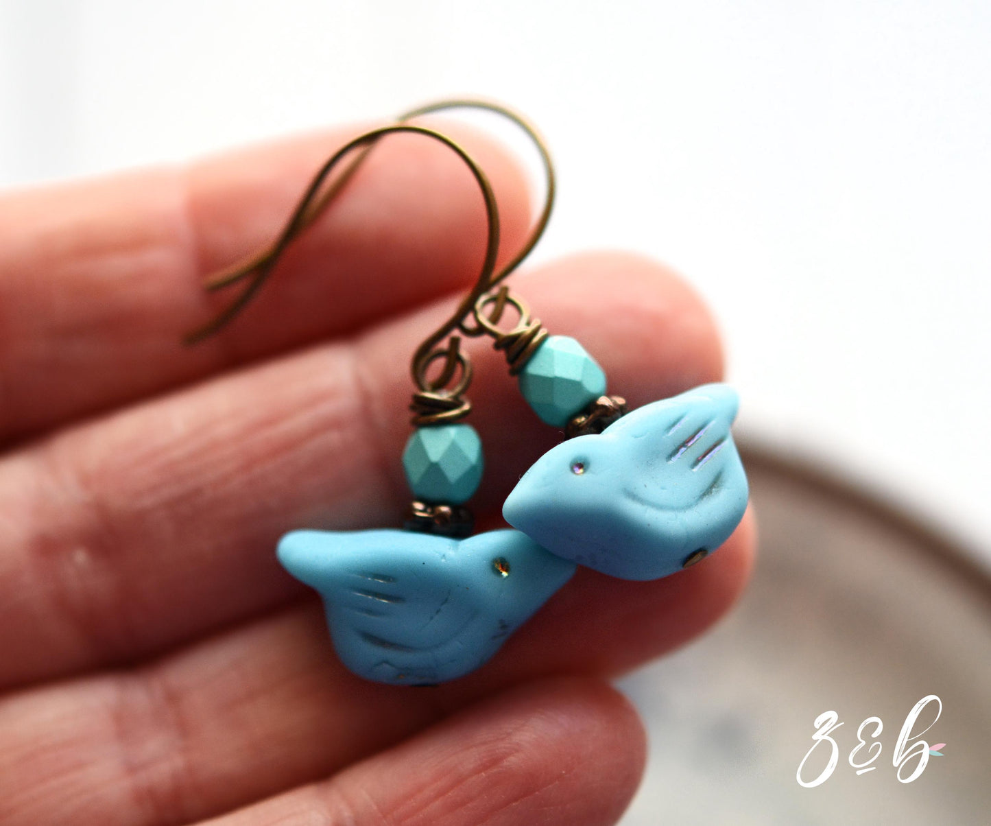 Love Letter Handmade Earrings - Nickel Free, Lead Free Brass, Czech Glass Beads