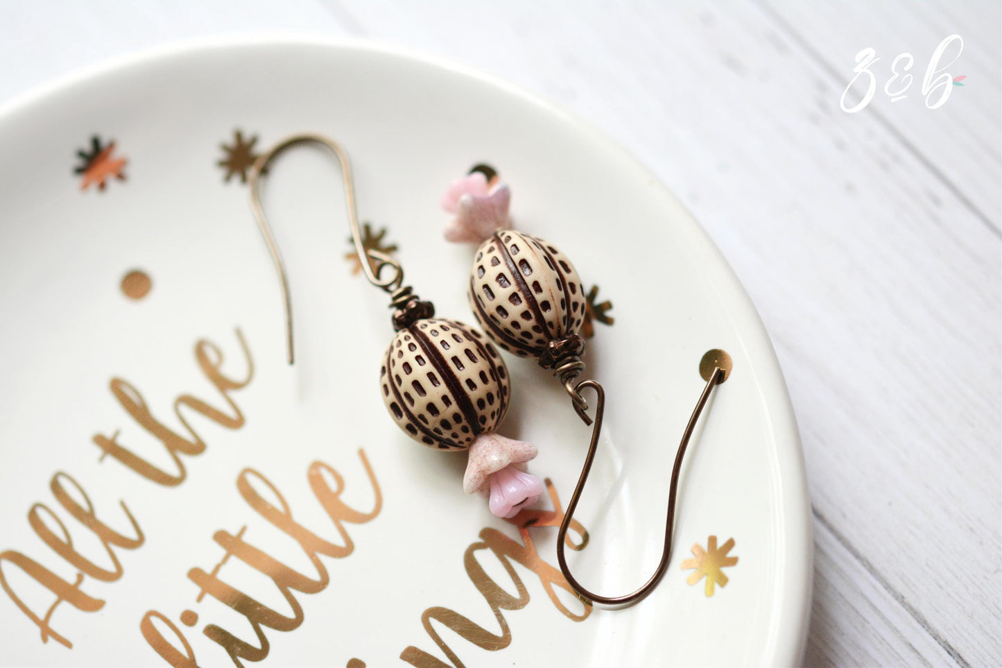 Two Peas In A Pod Handmade Earrings - Nickel Free, Lead Free Brass, Vintage Lucite, Czech Glass Beads