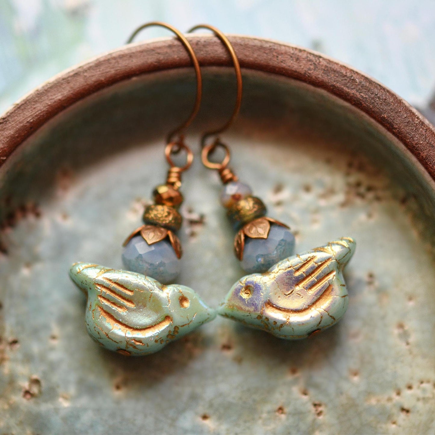 Enchanted Dream Handmade Earrings - Nickel Free, Lead Free Brass, Czech Glass Beads