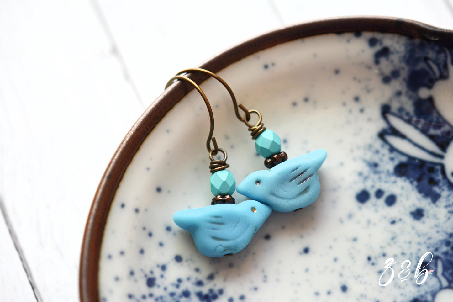 Love Letter Handmade Earrings - Nickel Free, Lead Free Brass, Czech Glass Beads