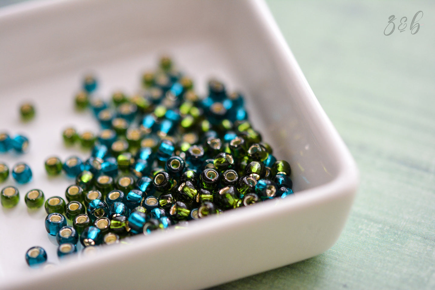 6/0 Teal, Olivine, Silver Lined, TOHO Seed Bead Mix - 15 Grams