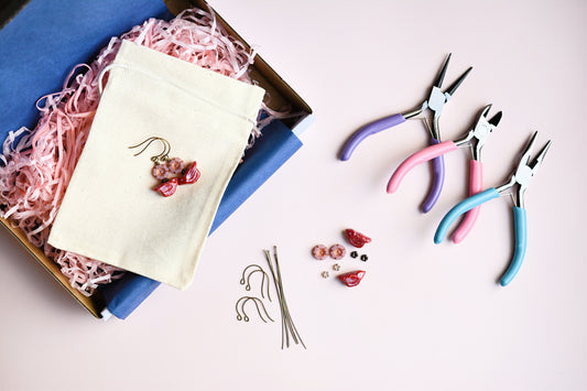 KIT ONLY - Love Bird Beaded Jewellery Making Kit - Czech Glass, Nickel Free, Lead Free Brass, Jewellery Tools, Step By Step Instructions