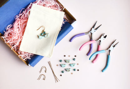 KIT ONLY - Love Bird Beaded Jewellery Making Kit - Czech Glass, Nickel Free, Lead Free Brass, Jewellery Tools, Step By Step Instructions