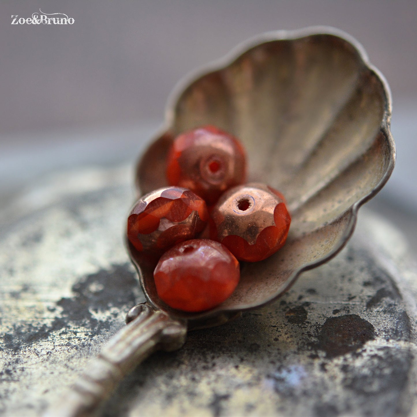 10 Translucent Ladybug Red, Metallic Bronze Finish, Premium Czech Glass, Facet Rondelle Beads 6x8mm