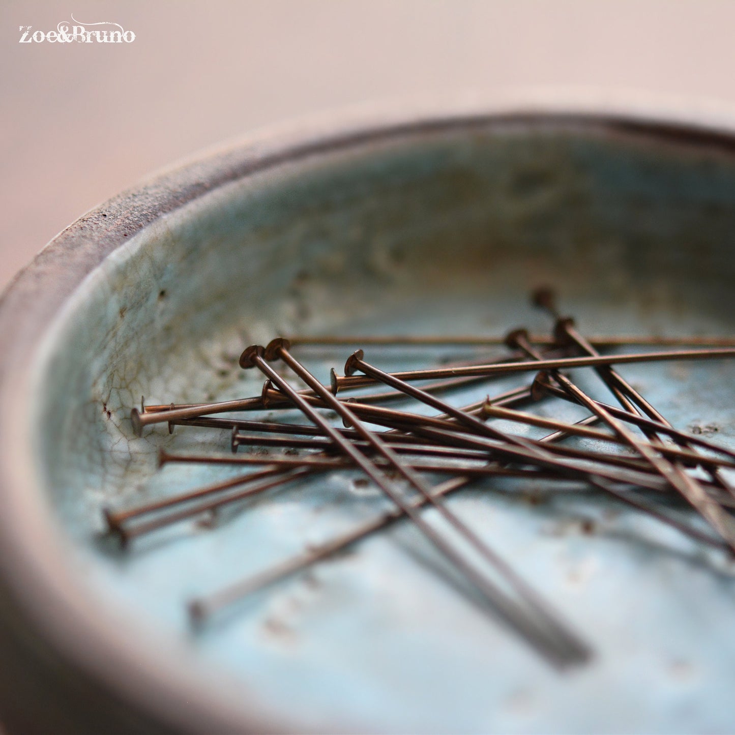 20 or 30 Vintaj, Nickel Free, Lead Free, Natural Brass, Head Pins 1.5 Inch