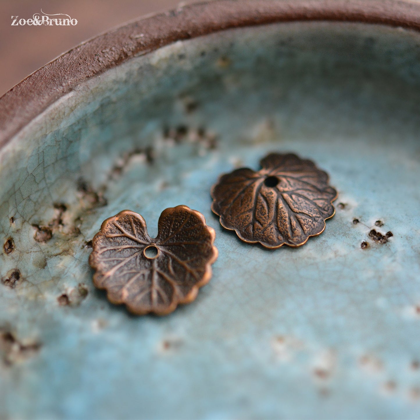 2 Vintaj Brass, Natural Brass, Nickel Free, Lead Free, Wooded Ivy, Charm Or Pendant 14.5mm