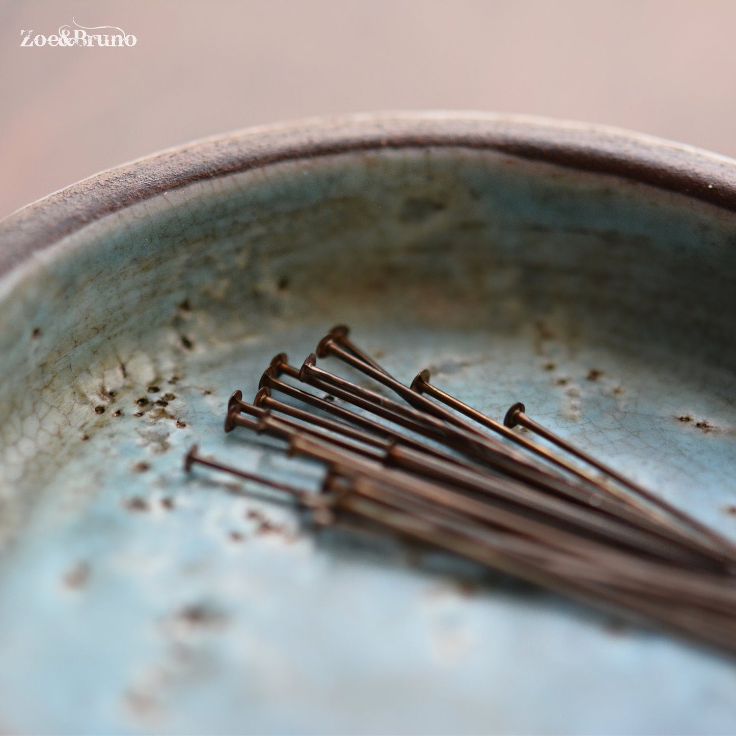 20 or 30 Vintaj, Nickel Free, Lead Free, Natural Brass, Head Pins 1.5 Inch