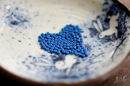 11/0 Vintage, Opaque Royal Blue, Czech Glass, Round Seed Beads - 15 Grams