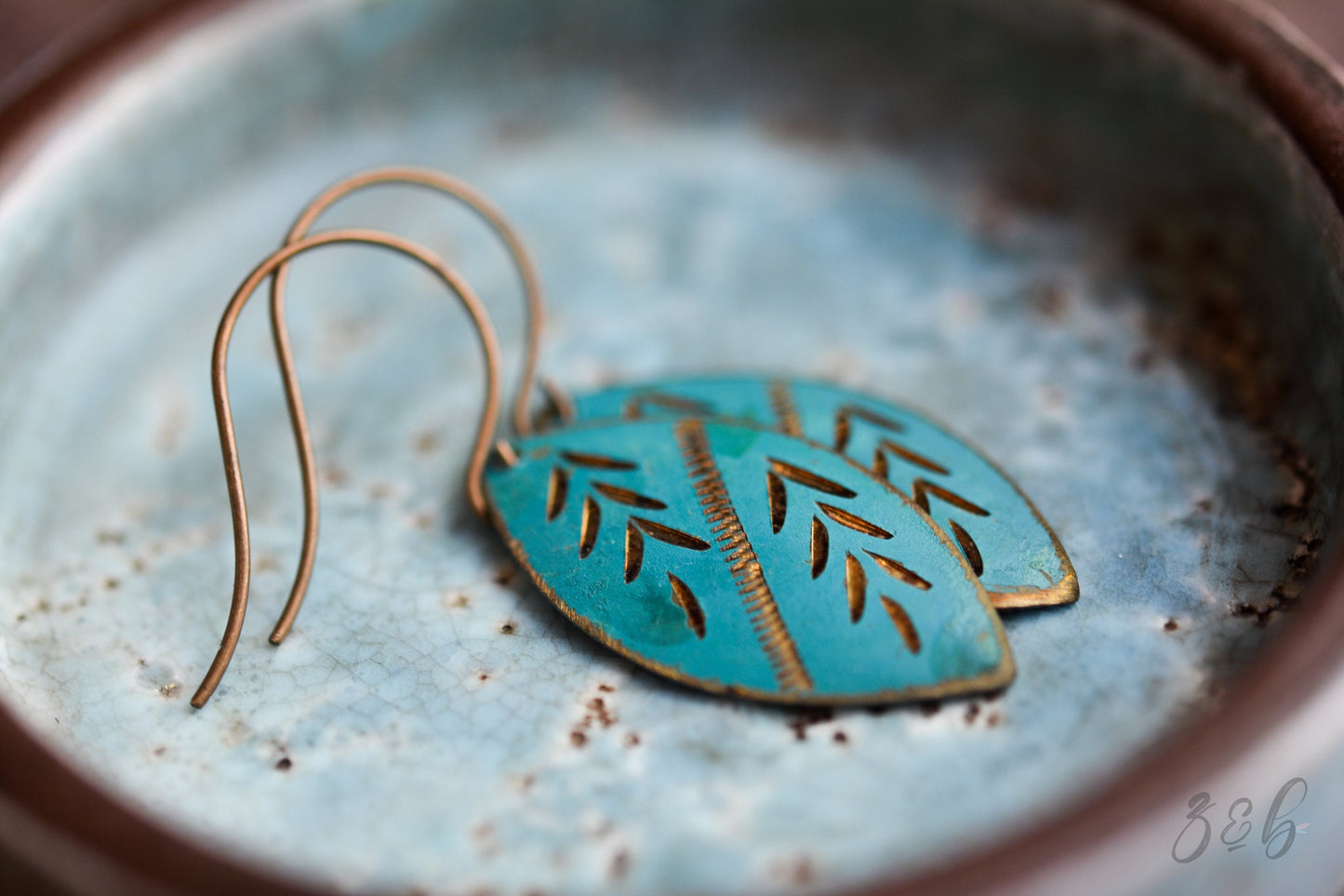 Vintage Gal Earrings - Vintage Indian Charm, Handmade, Vintaj Brass, Nickel Free, Lead Free, Pure Brass, Turquoise, Metallic Charms