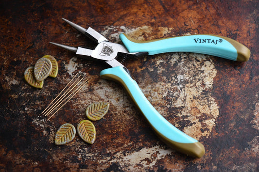 Vintaj 5 Inch Ergo Round Nose Jewellery Plier With Cutter
