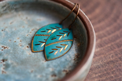 Vintage Gal Earrings - Vintage Indian Charm, Handmade, Vintaj Brass, Nickel Free, Lead Free, Pure Brass, Turquoise, Metallic Charms