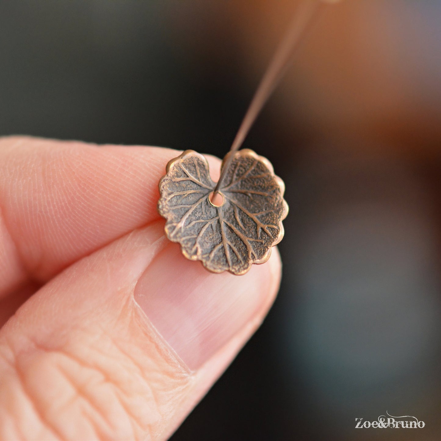 2 Vintaj Brass, Natural Brass, Nickel Free, Lead Free, Wooded Ivy, Charm Or Pendant 14.5mm