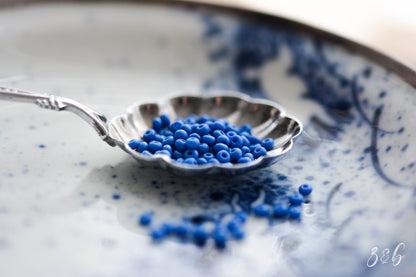 11/0 Vintage, Opaque Royal Blue, Czech Glass, Round Seed Beads - 15 Grams