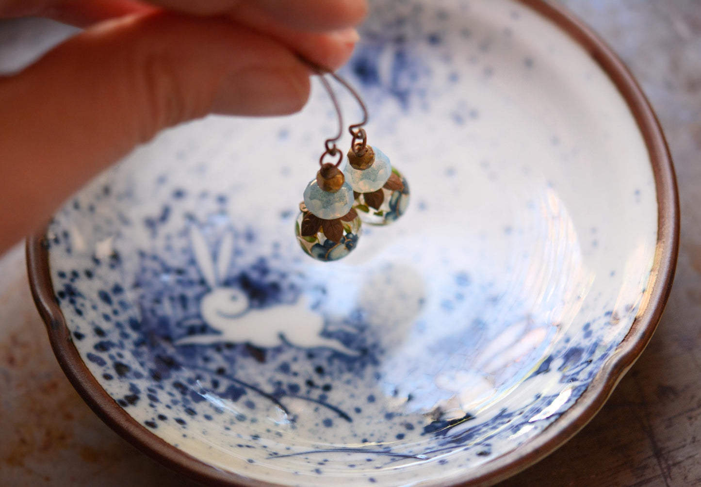 Handmade, Nickel + Lead Free Vintaj Brass, Czech Glass, Tensha Beads, Vintage Inspired Earrings
